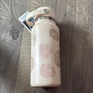 Floral Insulated Water Bottle - Cream and Pink 32 OZ